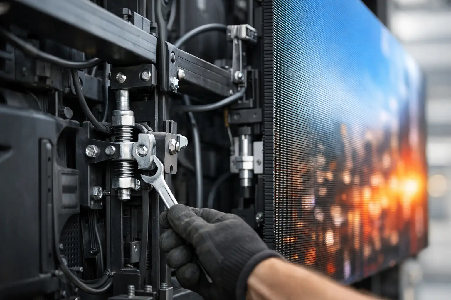Estrutura de fixação para painel de LED