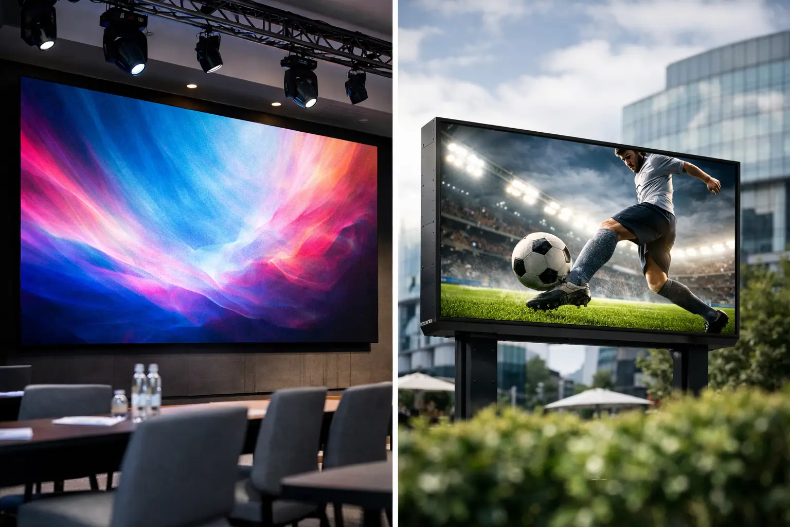 Diferença entre painel de LED indoor e outdoor