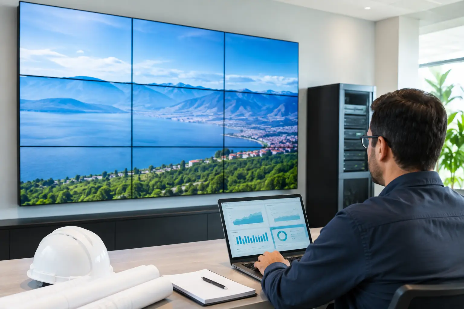 Guia para energia de videowall com cálculo seguro
