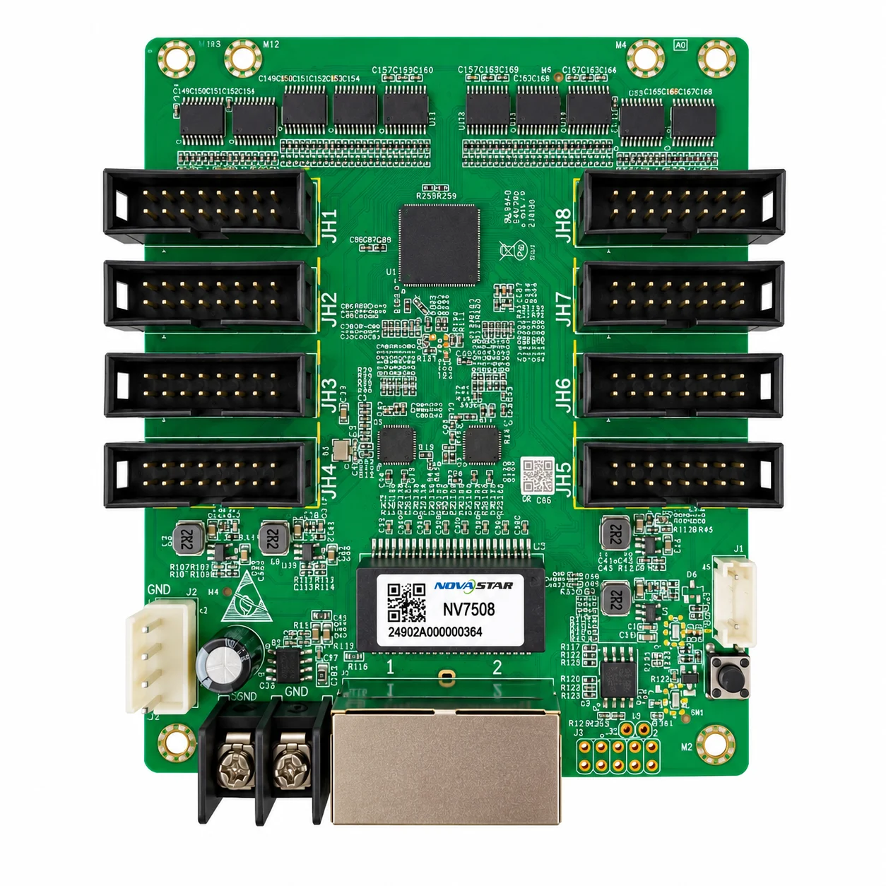 Verso da Receiving Card NV7508 NovaStar para Painel de LED